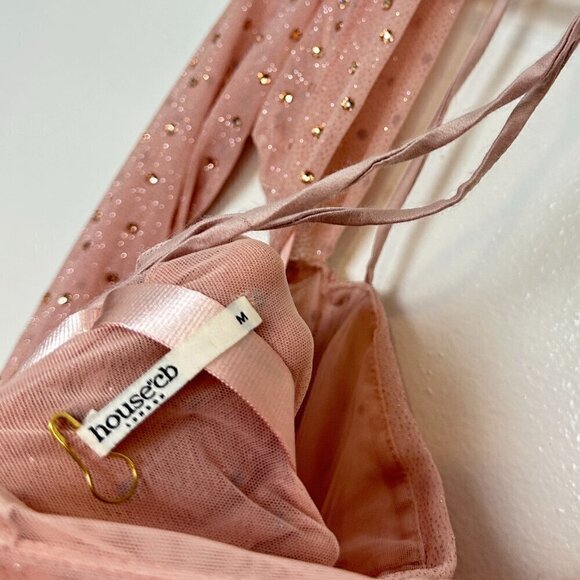 HOUSE OF CB Estella Crystallised Mini Dress in Soft Pink Size Medium - Picture 6 of 16